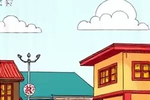 《花间捕手》横幅：花田里举着网兜的少女背影